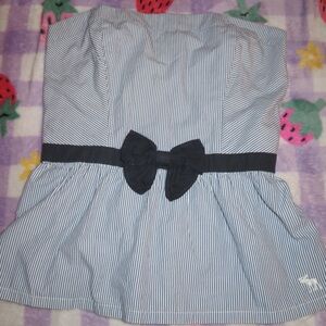 Abercrombie & Fitch Blue and White Striped Top